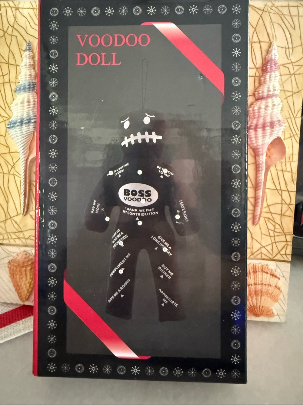 Boss Black Voodoo Doll Plush with White Print
